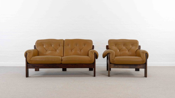 Image 1 of Braziliaanse stijl lederen zitgroep