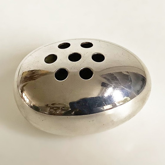 Image 1 of Carl Cohr Modernistische Eivormige Zilveren Bloemenvaas 1950