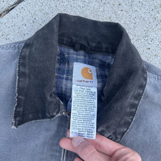 Image 1 of Carhartt Detroit J97 MTL Grijze Canvas Jas met Dekenvoering, Maat M