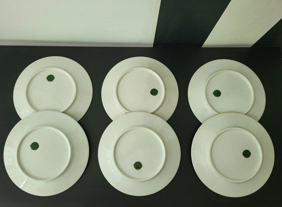 Image 1 of Assiettes en porcelaine Art Nouveau avec images orientales par Limoges France, Ensemble de 6 pièces.