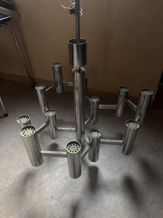 Image 1 of Lampadario cromato Gaetano Sciolari