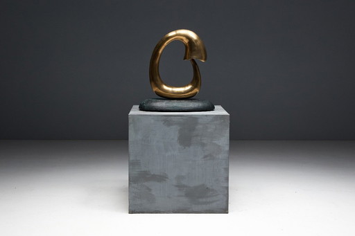 Sculpture lumineuse en bronze « Pêcheur » de Carlo Lorenzetti, Italie, 2019