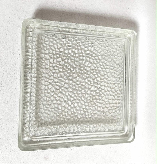 Nevada trinket tray, molded glass pavement, Saint Gobain, 1950s