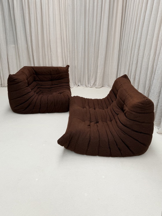 Frühes Set ‘Togo’, Michel Ducaroy, Ligne Roset, Frankreich, 1970er Jahre – Modulare Sofas, Wool (photo 4 of 13)