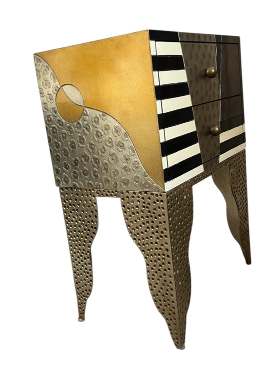 2x Cómoda Estilo Memphis, Mesitas de Noche De The Lam Lee Group – Metal, Wood (photo 7 of 15)