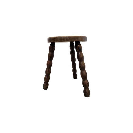 Vintage French beech tripod stool, 60s/70s – Wood (photo 2 of 5)