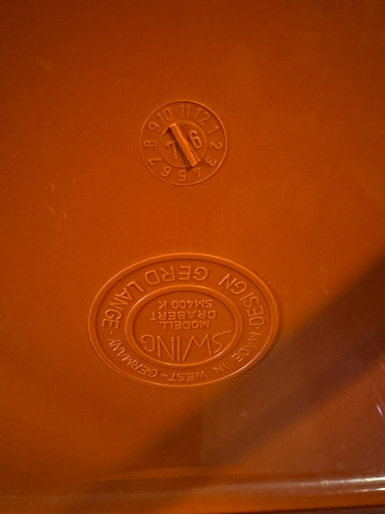 4 x Drabert SM400K par Gerd Lange 1976 – Orange / Chrome – Chaises de salle à manger, Plastique, Textile (photo 4 of 5)