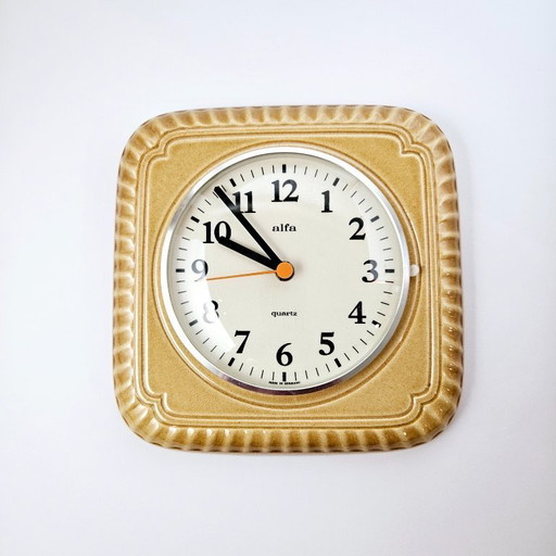 Mid-century Modern Porcelain Wall Clock | Vintage Kitchen Clock | Made in Germany By ALFA Keramik | From the 1970s