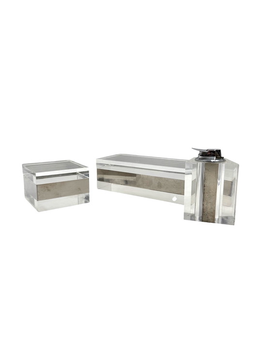 Image 1 of Set da fumo Hollywood Regency Lucite, Guzzini Italia 1970