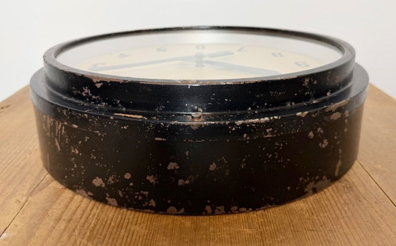Image 1 of Schwarze Industriewanduhr von IBM, 1950er Jahre