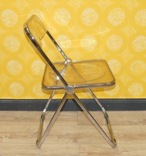 Castelli plastic folding chair PLIA Chair 70s design classic yellowish transparent