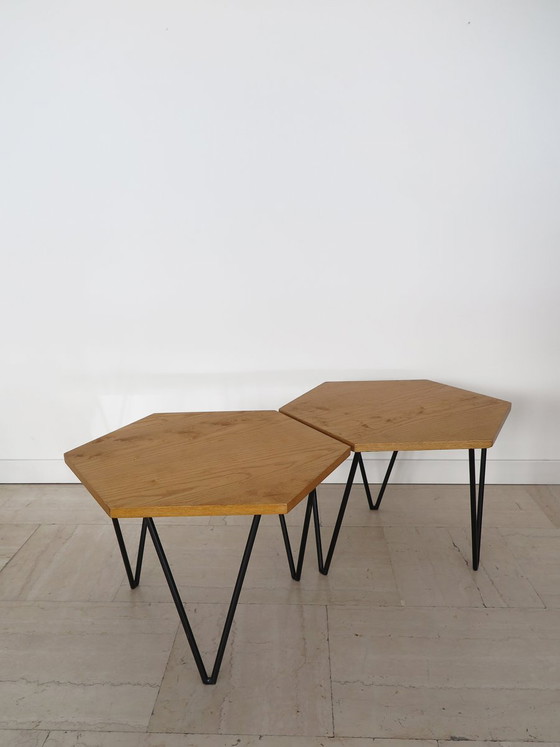 Tables basses de Gio Ponti pour Isa, Italie, années 50, lot de 2 – Bois, Métal (photo 2 of 12)