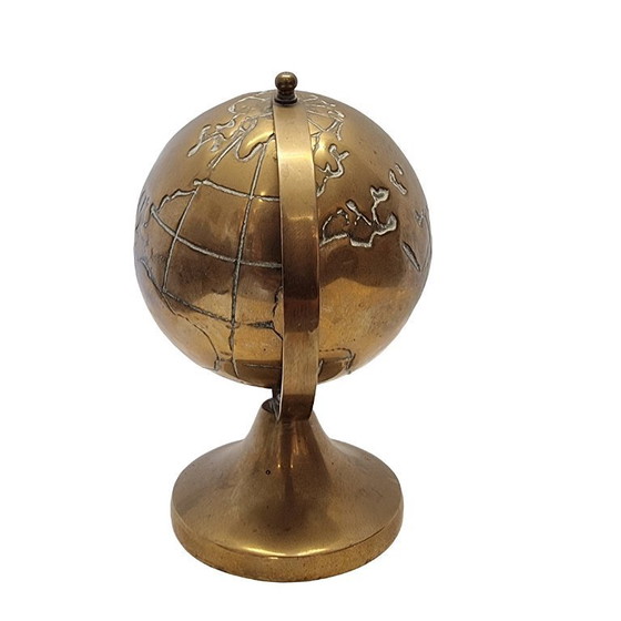 Image 1 of Vintage maritieme wereldbol van messing