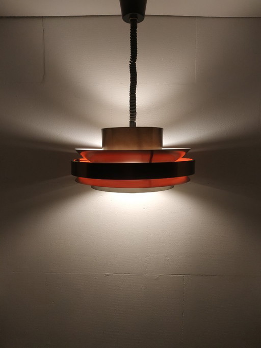 Scandinavian-style ceiling-design ring lamp by Herda, 1960s-70s (adjustable in height)