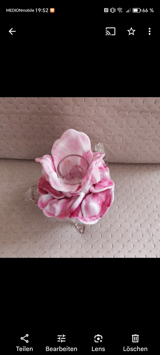 Image 1 of Murano glas F. D. Furlan vintage kaarsenhouder kandelaar