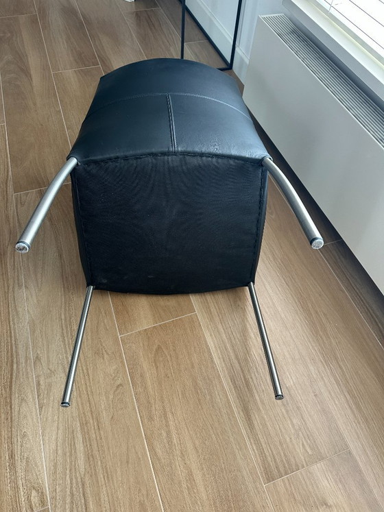 6 Invito Chairs Van Bree's New World, Black Leather – Dining chairs, Metal (photo 3 of 5)