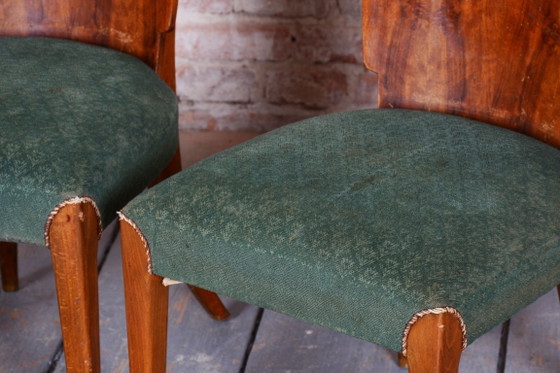 Set of 4 Original Art Deco Chairs, J. Halabala, UP Zavody, Chrome, Czech, 1940s – UP Závody, Dining chairs (photo 10 of 12)