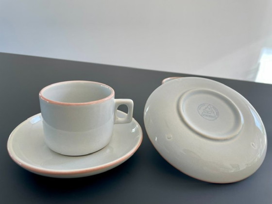 Image 1 of 4x tazas y platillos de diseño holandés Driehoek Huizen