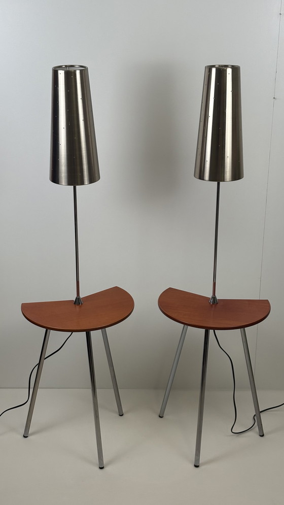 Image 1 of 2 x Starck x Anne Nilsson vintage bedside tables with lighting/side tables