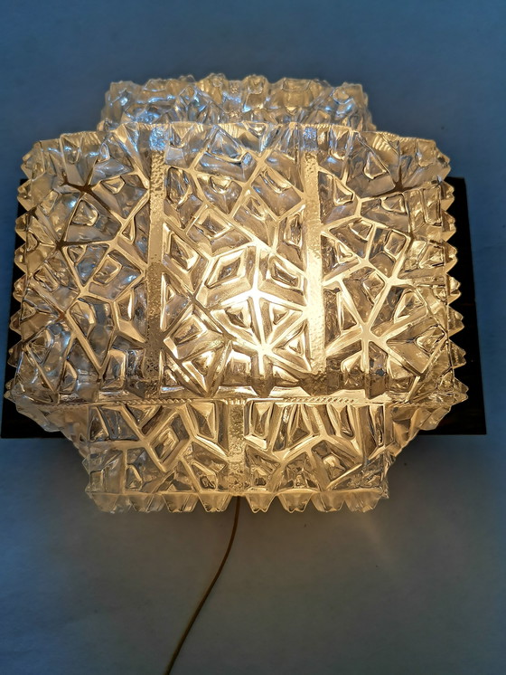 Image 1 of Mid-century frosted glass wall lamp