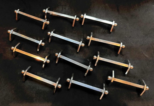 Poggiacoltelli Art Déco in argento placcato - Set da 12 - Francia anni '30