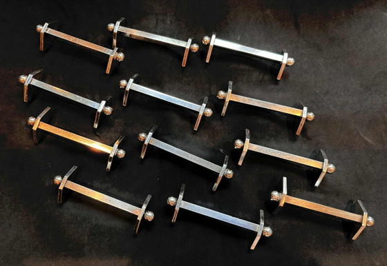 Image 1 of Poggiacoltelli Art Déco in argento placcato - Set da 12 - Francia anni '30