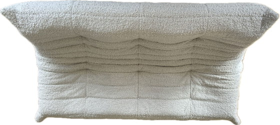 Image 1 of Ligne Roset Togo 3 Zits Bank Bouclé Stof Krijtwit