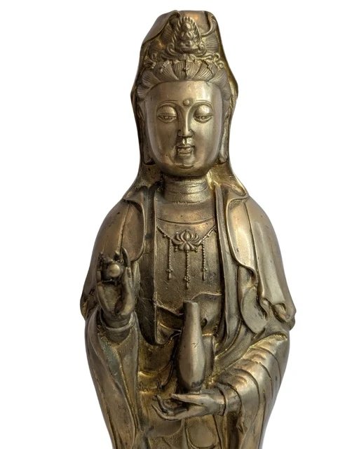 Guanyin de Bronce de Pie – China, Siglo XIX – Esculturas, Bronze (photo 9 of 10)