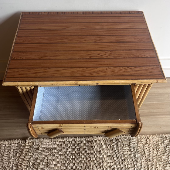 Image 1 of Rohe Noordwolde bamboe rotan ladekast nachtkastje 