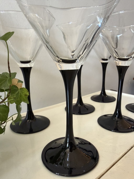 Set of 6 Luminarc Domino martini glasses