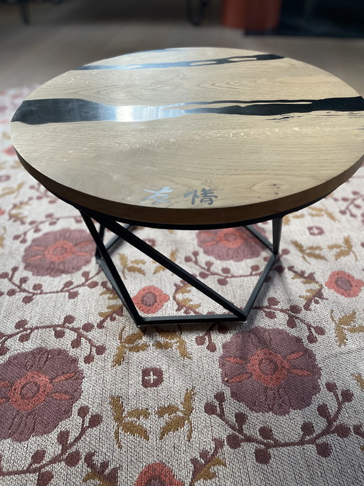 Eikenhouten bijzet tafels 2 stuks