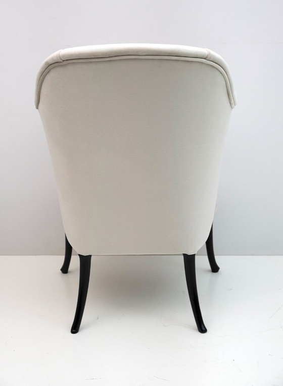 Image 1 of Paire de fauteuils italiens Giorgetti en velours "Progetti", années 1980