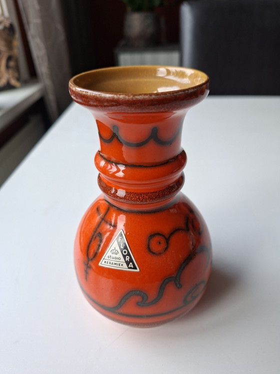 11 delig Flora servies oranje zwart, Tafelwaar, Keramiek (foto 6 van 11)