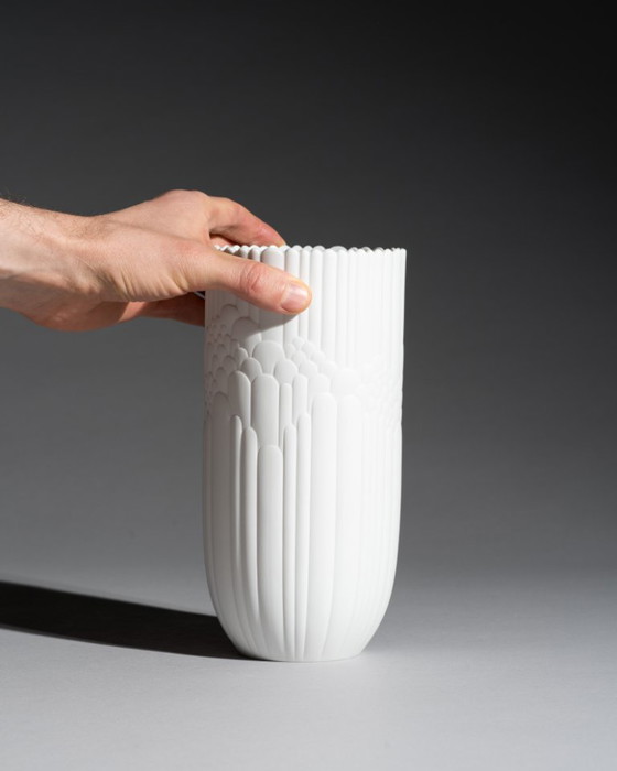 Image 1 of Rosenthal Anemone Porseleinen Trio Grote Vazen met Doos met Deksel van Rosemonde Nairac