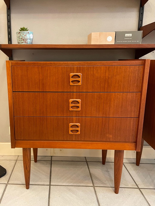 Commode danoise vintage, 3 tiroirs, années 1960