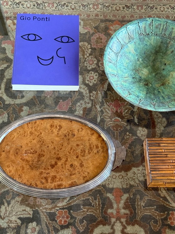 Image 1 of Vassoio Art Déco in radica di legno, Francia anni '30