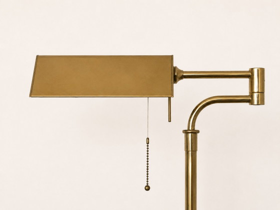 Image 1 of Lampada da terra regolabile in ottone stile vintage