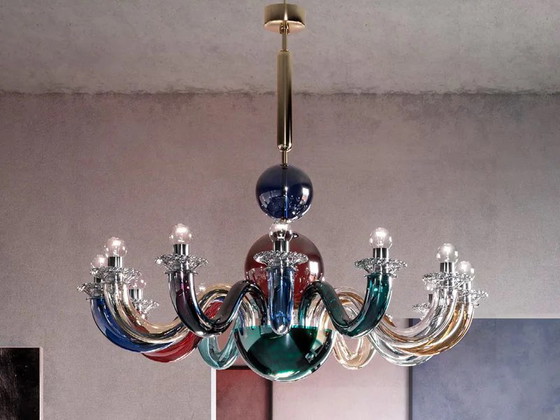 Gio Ponti Venini 99.80 Murano glazen kroonluchter nieuw met garantie – Gold, Metal (photo 6 of 7)