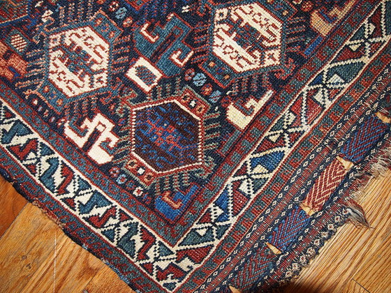 Image 1 of Bolso persa Khamseh antiguo, coleccionable y hecho a mano, 1,9" x 1,11" (58 cm x 67 cm), década de 1880 - 1B318