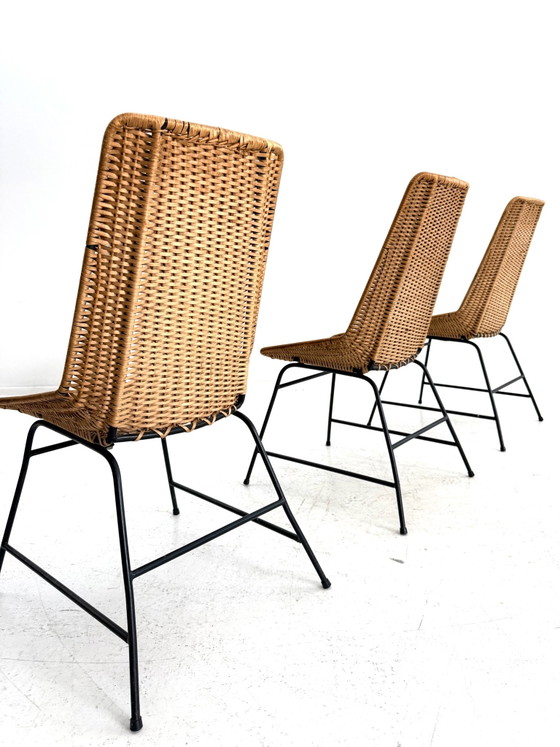 4x sedie da pranzo vintage in rattan, Italia ‘80 – Metallo, Vimini (photo 6 of 9)