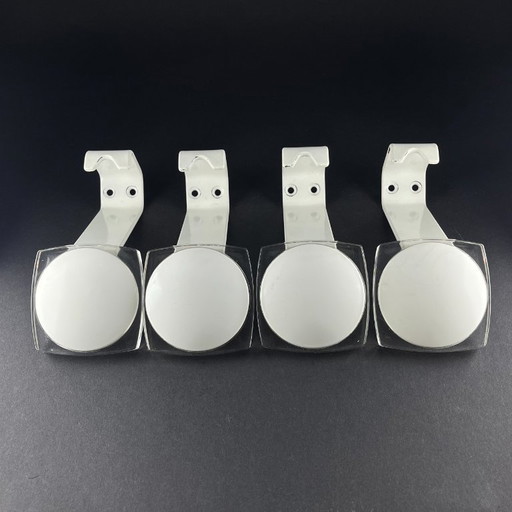 Set di 4 ganci da parete vintage – design Space Age, metallo bianco e acrilico trasparente – kapstokken (photo 2 of 17)