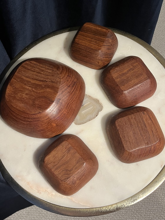 Image 1 of Vintage Teak jaren ‘60 Mid-Century Modern saladeset / borrelset