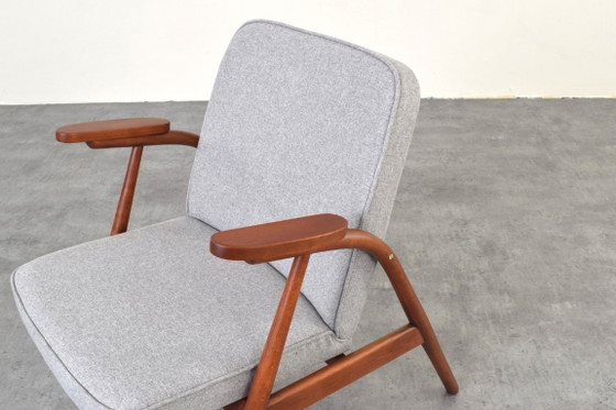 Sillón Lounge Polaco Mid-Century, años 60. – Fabryka Mebli Giętych in Radomsko, Sillones, Textile, Wood (photo 10 of 11)