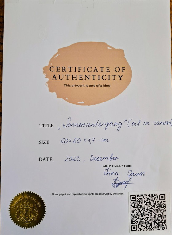 Image 1 of Irina GAUSS - Sunrise - Artist's painting