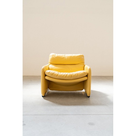 Image 1 of Vintage yellow leather seating set by Ammannati and Vitelli for Brunati, Italy 1970