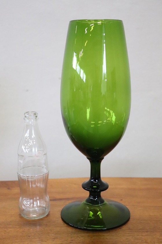 Image 1 of Vase italien en verre d'art vert, années 1960