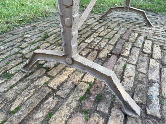 Image 1 of Tavolo da giardino, tavolo da bistrot con piano in marmo, stile Art Déco francese