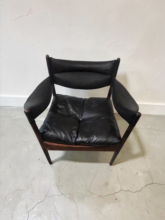 Image 1 of Set di 2 poltrone di design + tavolo Mid Century Kristian Vedel per Søren Willadsen Møbelfabrik Danimarca anni '60