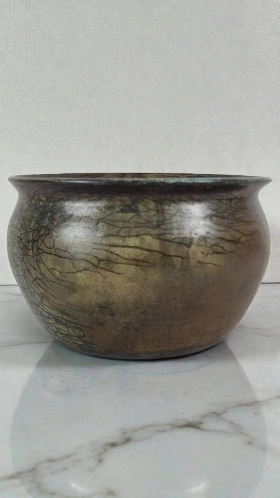 Steengoed pot gesigneerd Anne Marie Sybesma Alias MIEP La Borne – Plantenbak, Porcelain, Organic Modern (photo 2 of 9)