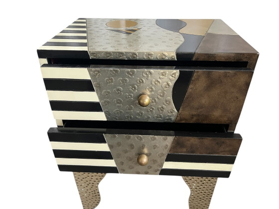 2x Cómoda Estilo Memphis, Mesitas de Noche De The Lam Lee Group – Metal, Wood (photo 12 of 15)
